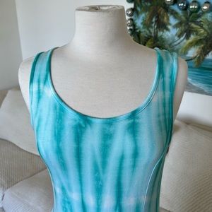 Lapis Stretchy Watercolor Maxi Dress